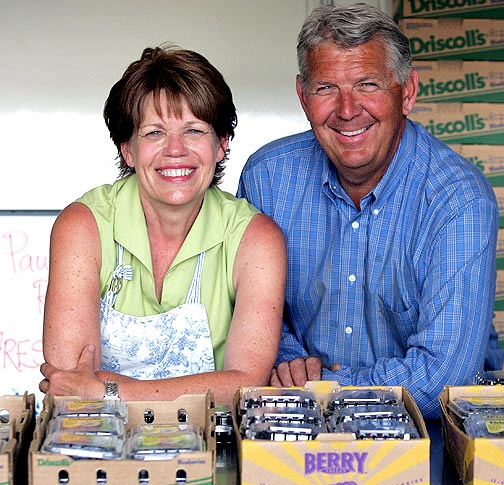 Smiling owners of the River Valley Berry Farm