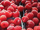 raspberries at the farmer's market